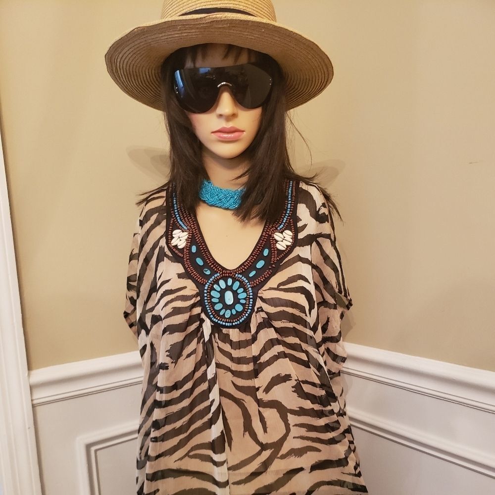 💋H&M Leopard Swimsuit Cover Up